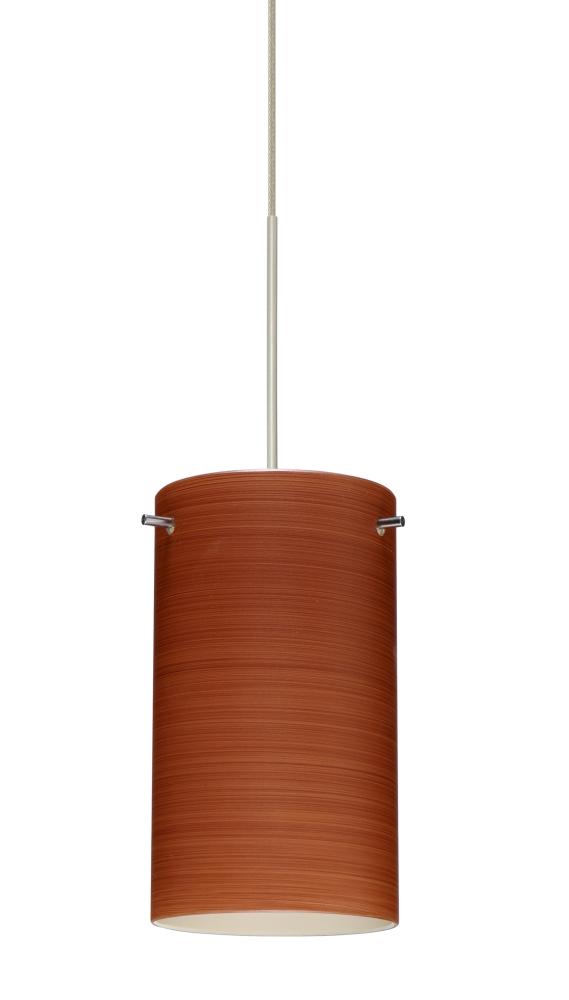 Besa Stilo 7 Pendant for Multiport Canopy Satin Nickel Cherry 1x50W Halogen, 277V, 0-10V D