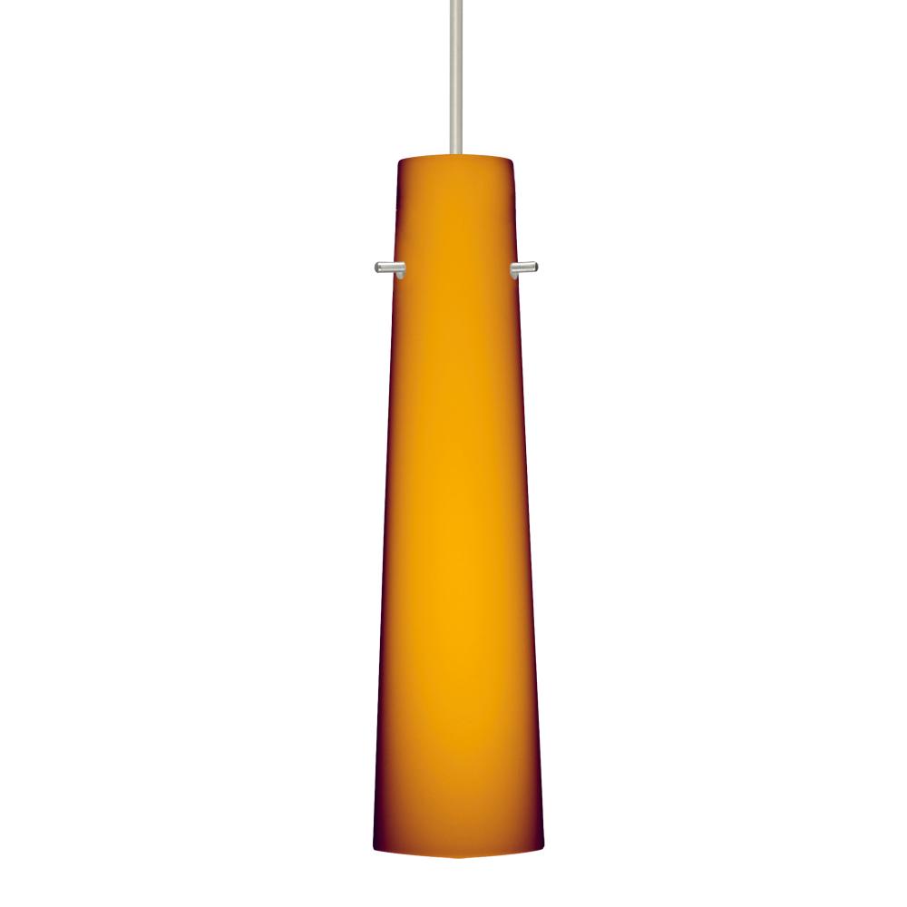 Besa Camino Pendant for Multiport Canopy Satin Nickel Amber Matte 1x50W Halogen, 277V, 0-1