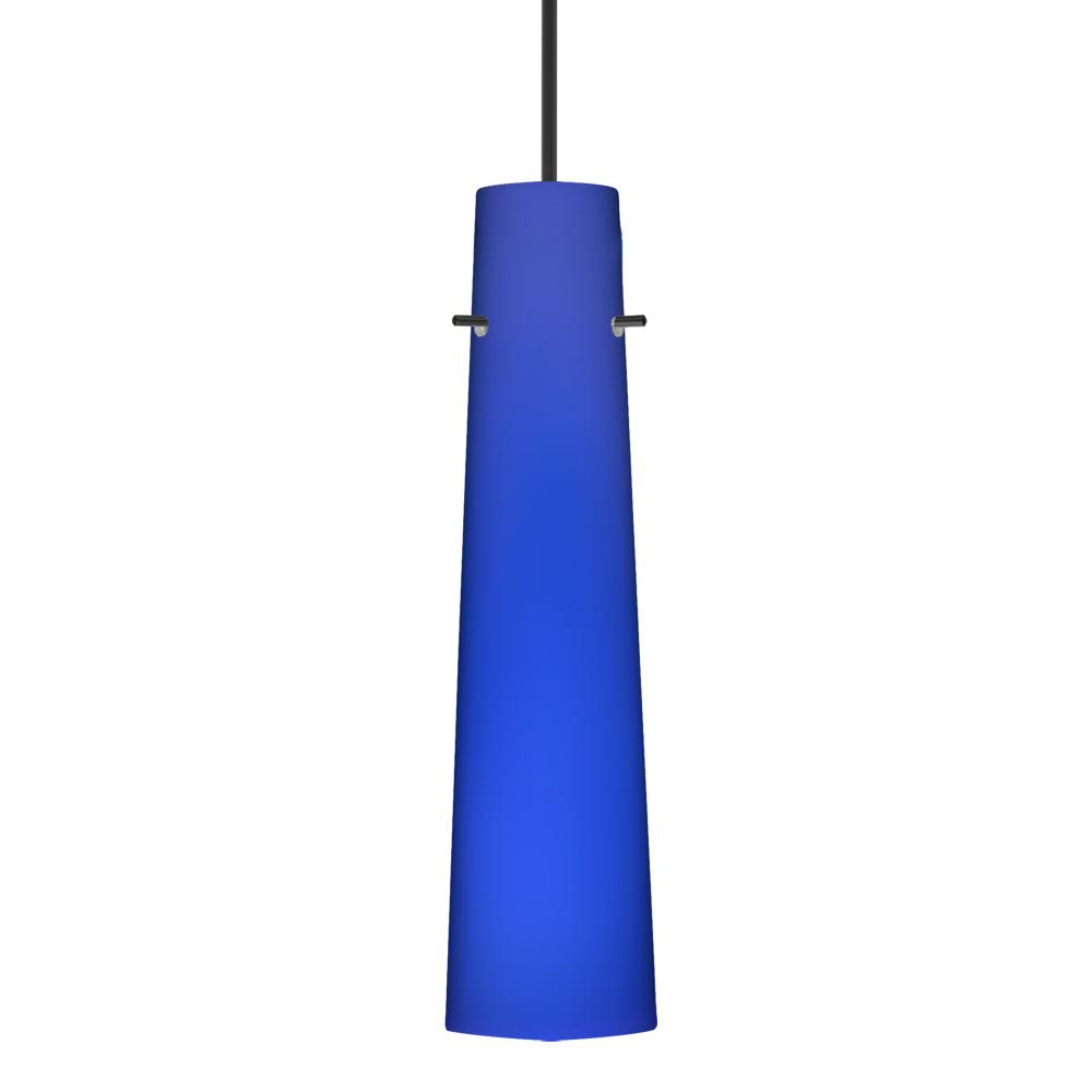 Besa Camino Pendant for Multiport Canopy Black Cobalt Blue Matte 1x50W Halogen, 277V, 0-10