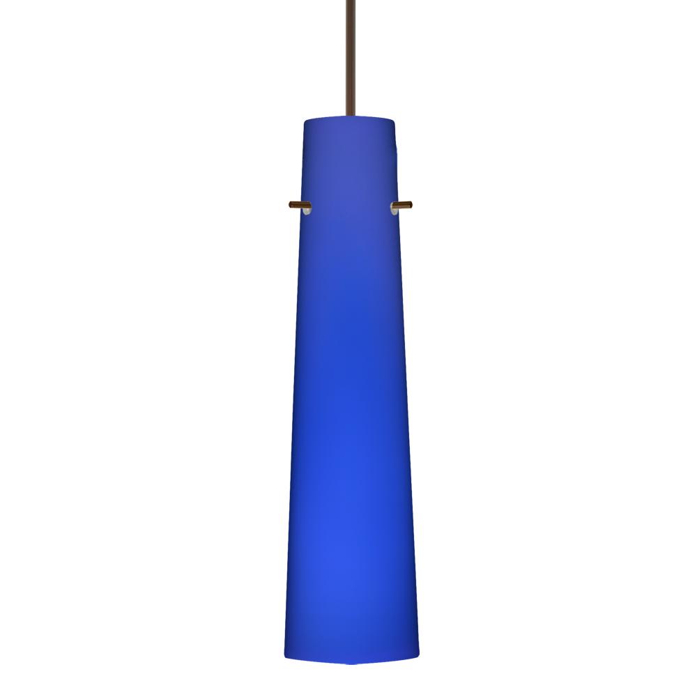 Besa Camino Pendant for Multiport Canopy Bronze Cobalt Blue Matte 1x50W Halogen, 277V, 0-1