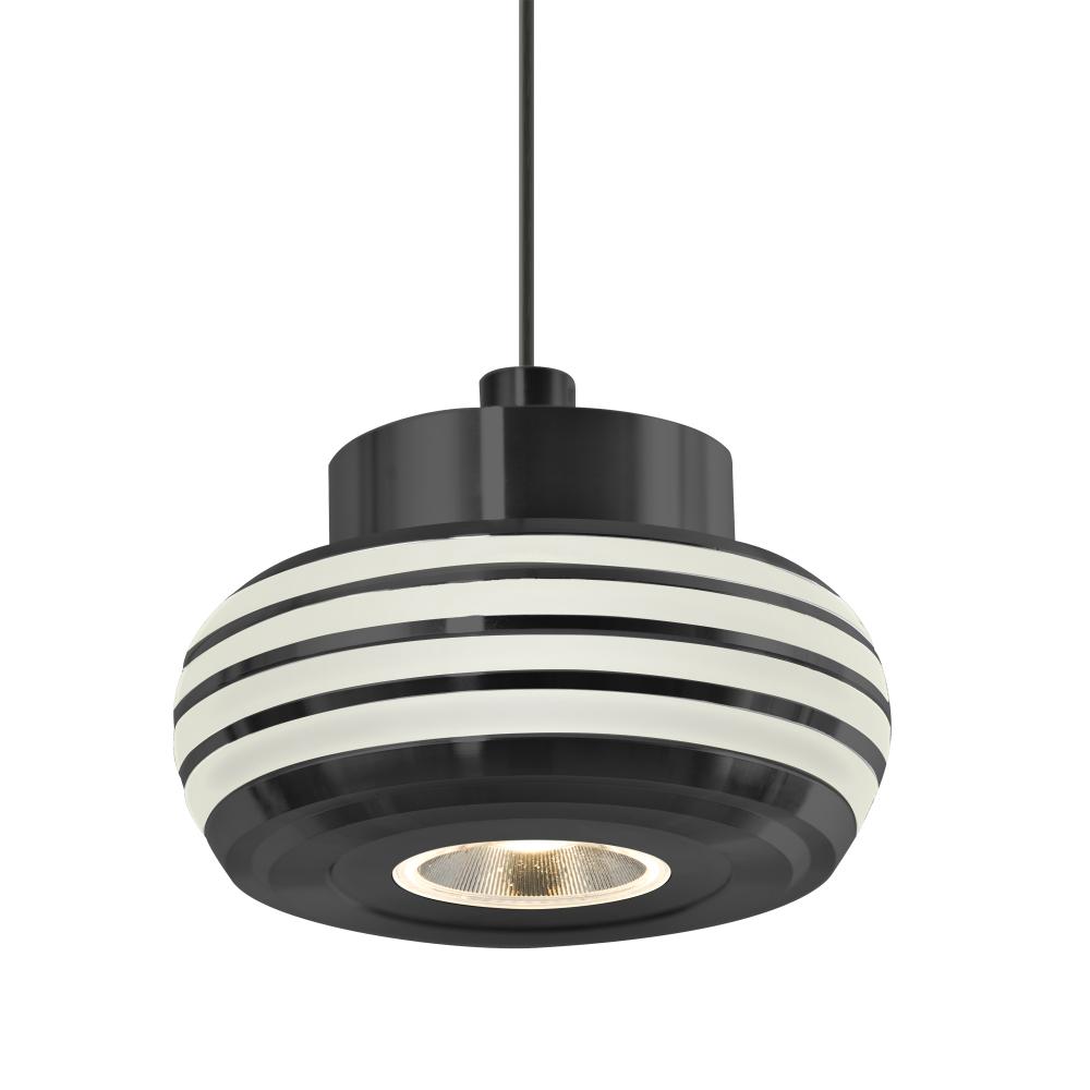 Besa Flower Pendant For Multiport Canopy, Clear/Clear, Black Finish, 1x3W LED