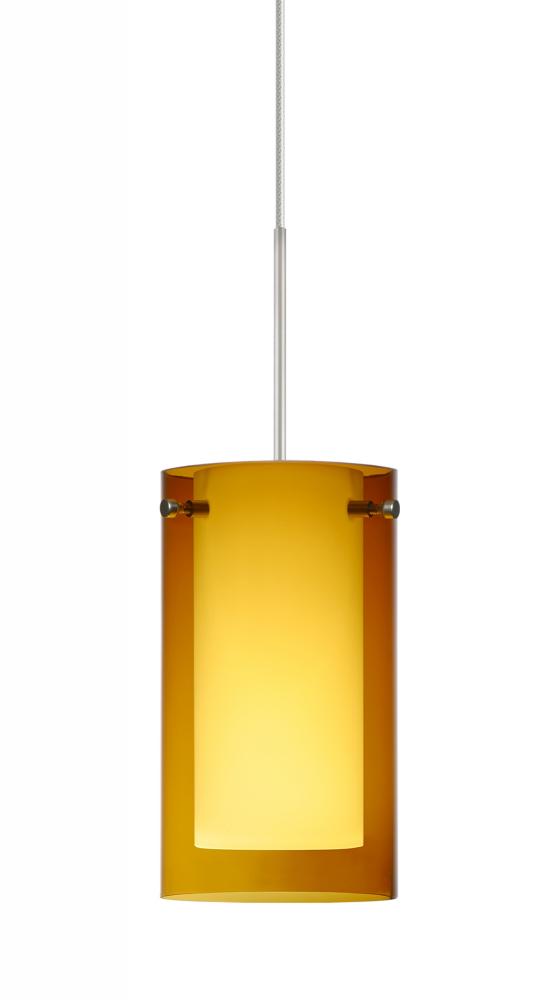 Besa Pendant For Multiport Canopy Pahu 4 Satin Nickel Transparent Armagnac/Opal 1x35W