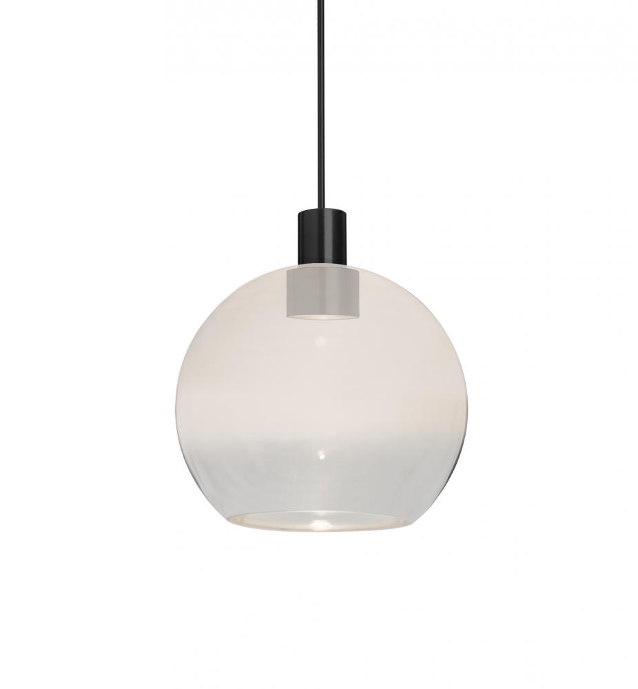 Besa, Newton 6 Cord Pendant for Multiport Canopy, Milky White/Clear, Black Finish, 1x3W LED