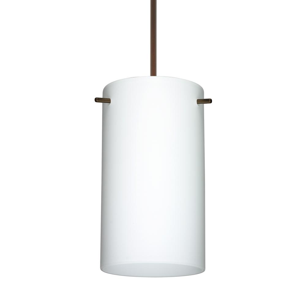 Besa Stilo 7 Pendant Opal Matte Bronze 1x5W LED, 15Ft. Cord