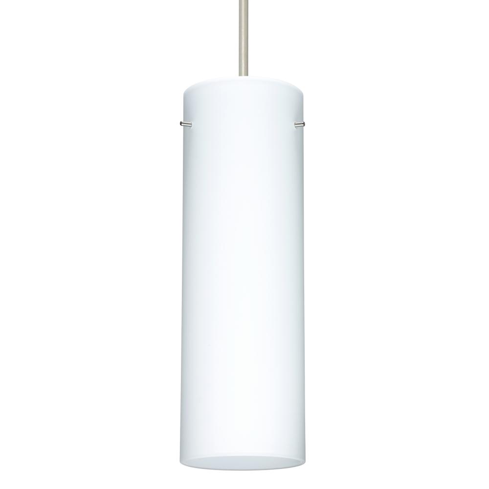 Besa Copa Pendant, Opal Matte, Satin Nickel, 1x50W Halogen, 0-10V Dimming