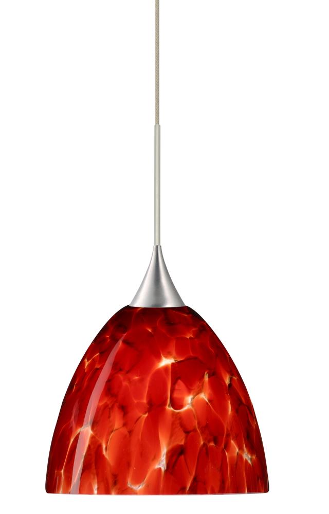 BESA PENDANT SASHA SATIN NICKEL GARNET 1X6W LED