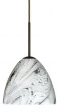 Besa Lighting 1BC-7572MG-LED-BR - Besa Sasha LED Pendant 1Bc Marble Grigio Bronze 1x9W LED