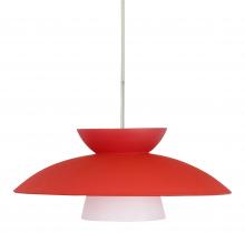 Besa Lighting 1JC-451331-SN - Besa Trilo 15 Pendant Satin Nickel Red Matte 1x75W Medium Base