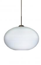 Besa Lighting 1JC-491307-BR - Besa Pendant Pape 12 Bronze Opal Ribbed 1x75W Medium Base