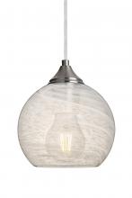 Besa Lighting 1JC-JILLYCL-EDIL-SN - Besa, Jilly Cord Pendant, Vapor Clear, Satin Nickel Finish, 1x5W LED Filament