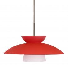 Besa Lighting 1JT-451331-LED-BR - Besa Trilo 15 Pendant Red Matte Bronze 1x9W LED