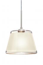 Besa Lighting 1JT-PIC9WH-SN - Besa Pendant Pica 9 Satin Nickel White Sand 1x75W Medium Base