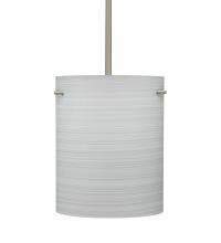 Besa Lighting 1TT-4006KR-SN - Besa Stem Pendant Tamburo 8 Satin Nickel Chalk 1x100W Medium Base