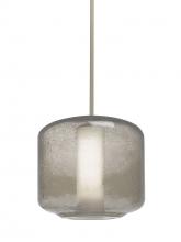 Besa Lighting 1TT-NILES10SO-SN - Besa Niles 10 Pendant, Smoke Bubble/Opal, Satin Nickel Finish, 1x60W Medium Base T10