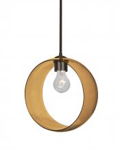 Besa Lighting 1TT-PLATOAM-BR-NI - Besa, Plato Stem Pendant, Amber, Bronze Finish, 1x60W Medium Base