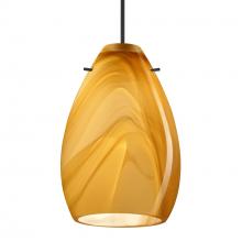 Besa Lighting 1XC-1713HN-BK - Besa Pendant Pera 6, Black Finish, Honey 1x50W MAX GY6.35 Base