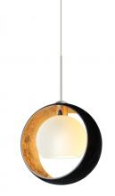 Besa Lighting 1XC-4293GF-SN - Besa Pendant Pogo Satin Nickel Black/Inner Gold 1x35W Halogen