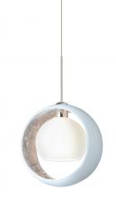 Besa Lighting 1XC-4293SF-LED-SN - Besa Pendant Pogo Satin Nickel White/Inner Silver 1x5W LED