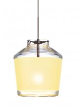 Besa Lighting 1XC-PIC6CR-BR - Besa Pendant Pica 6 Bronze Creme Sand 1x50W Halogen