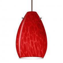 Besa Lighting 1XT-1713RC-BR - Besa, Pera 6 Cord Pendant, Red Cloud, Bronze Finish, 1x50W MAX GY6.35 Base