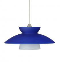 Besa Lighting 1XT-271823-SN - Besa Pendant Trilo 7 Satin Nickel Blue Matte 1x50W Halogen