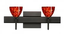 Besa Lighting 2SW-185841-BR-SQ - Besa Divi Wall With Sq Canopy 2SW Garnet Bronze 2x40W G9