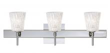 Besa Lighting 3SW-5125GL-LED-CR-SQ - Besa Wall With SQ Canopy Nico 4 Chrome Glitter Stone 3x5W LED