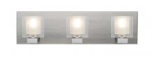 Besa Lighting 3WF-BOLOFR-SN - Besa, Bolo Vanity, Clear/Frost, Satin Nickel Finish, 3x40W Halogen