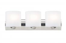 Besa Lighting 3WZ-CELTICCL-LED-CR - Besa, Celtic Vanity, Opal Glossy/Clear, Chrome Finish, 3x9W LED