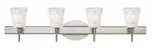 Besa Lighting 4SW-5125GL-SN - Besa Wall Nico 4 Satin Nickel Glitter Stone 4x40W G9