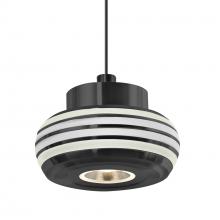 Besa Lighting RXP-FLOW00-CLFR-LED-BK - Besa Flower Pendant, Clear/Frost, Black Finish, 1x3W LED