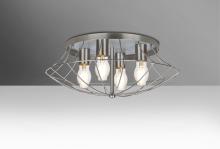 Besa Lighting SPEZZA18C-EDIL-SN - Besa Ceiling Spezza 18 Satin Nickel 4x9W LED Filament