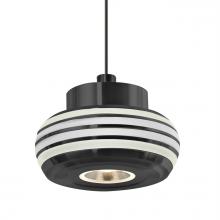 Besa Lighting X-FLOW00-CLFR-LED-BK - Besa Flower Pendant For Multiport Canopy, Clear/Frost, Black Finish, 1x3W LED