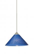 Besa Lighting XP-282484-SN - Besa Pendant Kona Satin Nickel Blue Starpoint 1x50W Halogen