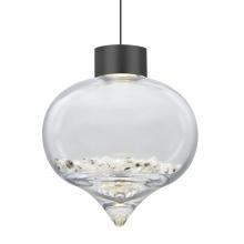 Besa Lighting XP-TERRACL-LED-BK - Besa Terra Pendant, Clear Crystals, Black Finish, 1x3W LED