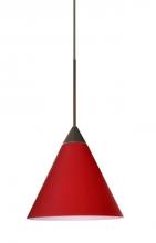 Besa Lighting 1XP-5121RM-BR - Besa Pendant Kani Bronze Ruby Matte 1x50W Halogen