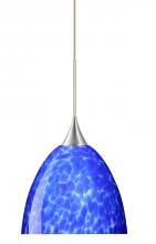 Besa Lighting 1XC-757086-SN - Besa Pendant Sasha Satin Nickel Blue Cloud 1x50W GY6.35