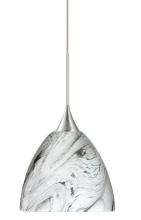 Besa Lighting 1XP-7570MG-SN - Besa Pendant Sasha Satin Nickel Marble Grigio 1x50W GY6.35