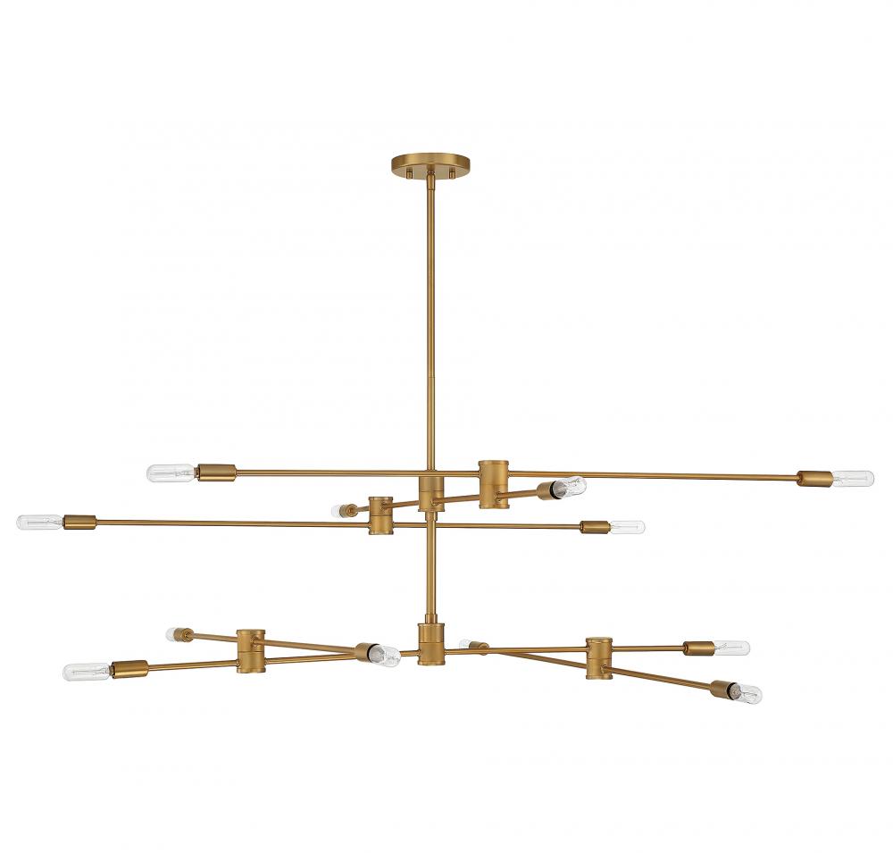 Lyrique 12-Light Chandelier in Warm Brass