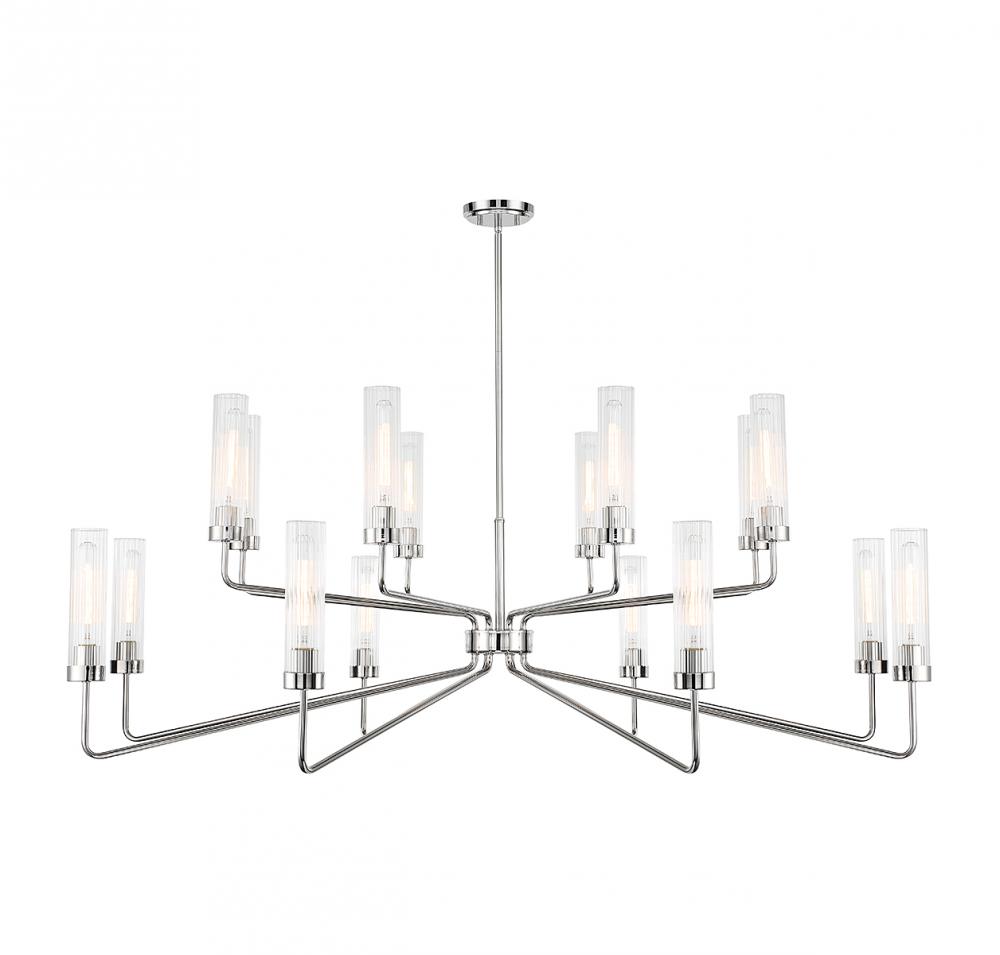 Baker 16-Light Chandelier in Polished Nickel