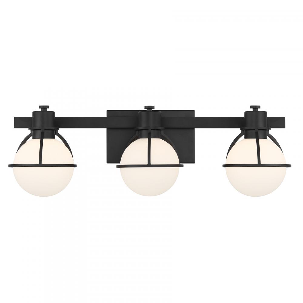 Pierce 3-Light Bathroom Vanity Light in Matte Black