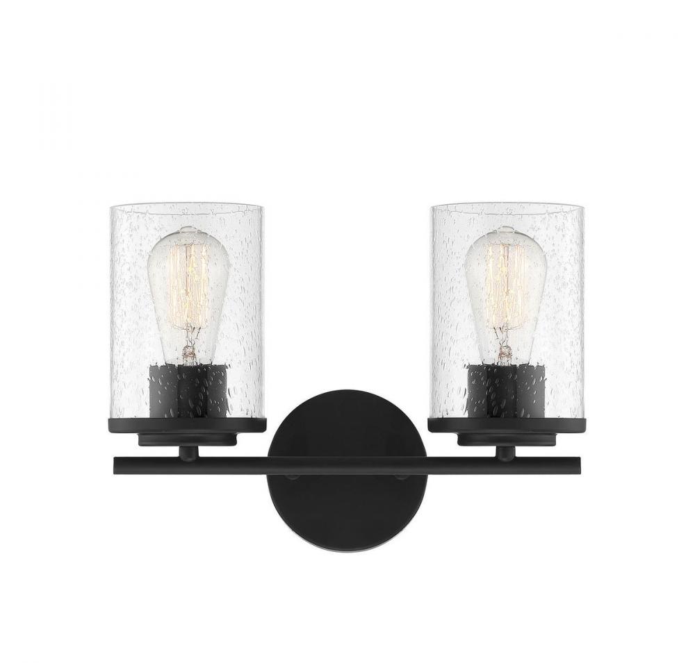 Marshall 2-Light Bathroom Vanity Light in 
Matte Black