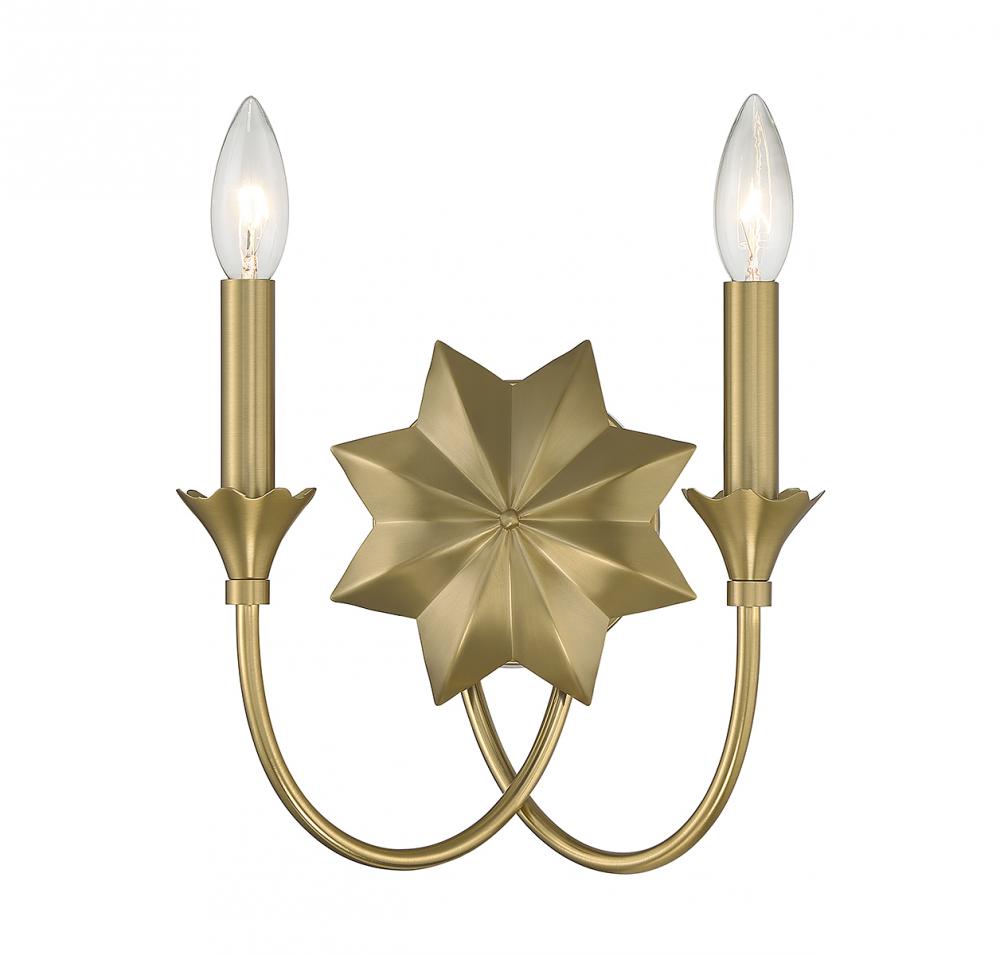 Sullivan 2-Light Wall Sconce in Warm Brass