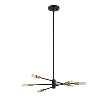 Savoy House 1-7000-6-77 - Lyrique 6-Light Chandelier in Bronze with Brass Accents