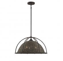 Savoy House 7-7777-3-181 - Trentino 3-Light Pendant in Gunsmoke with Gray Rattan