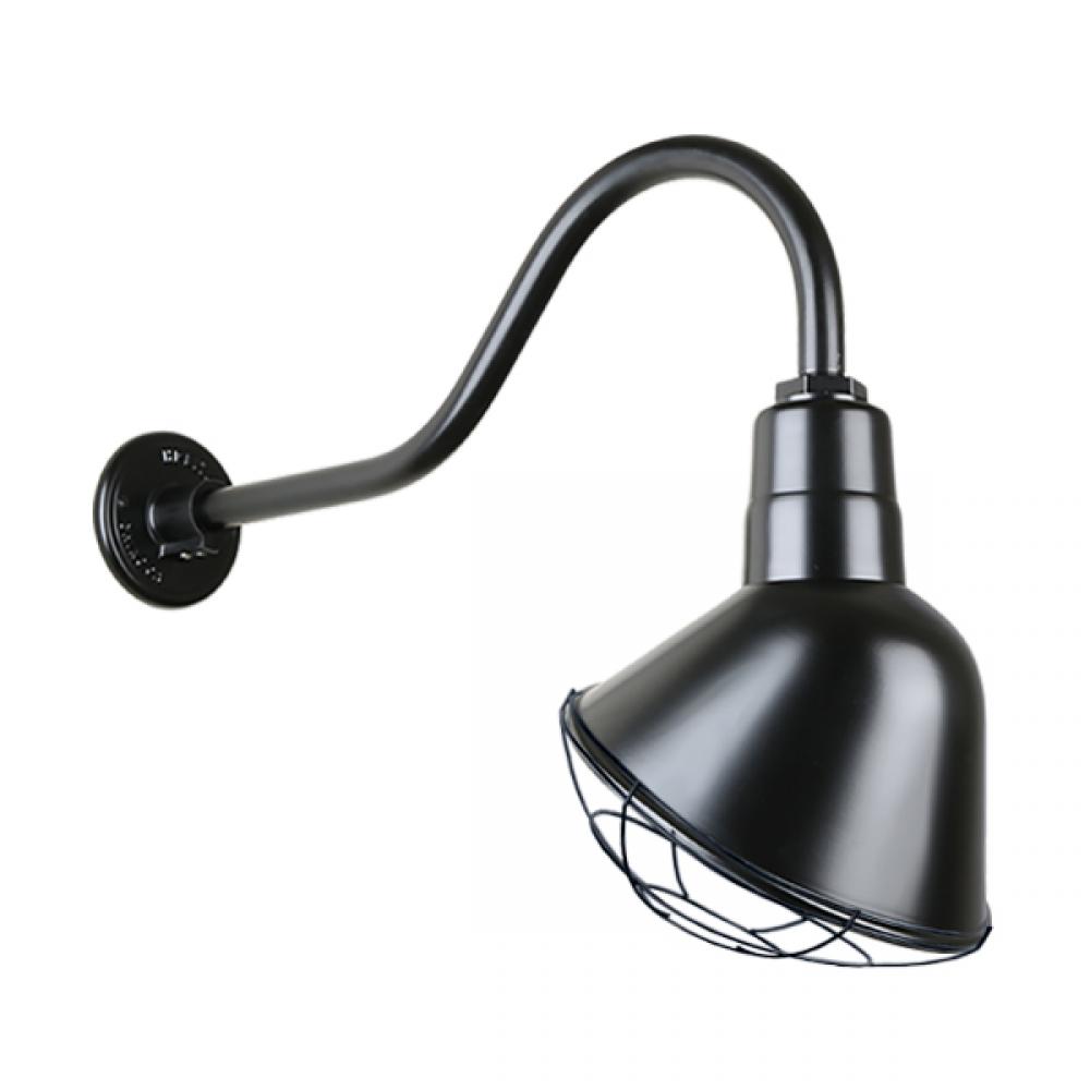 12" Gooseneck Light Angle Shade, QSNHL-A Arm, Wire Guard Accessory