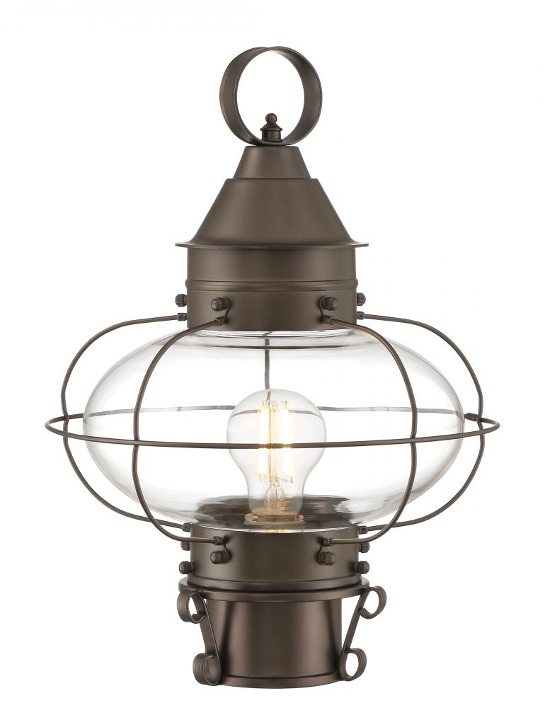 Cottage Onion Outdoor Post Lantern - Bronze with Clear Glass