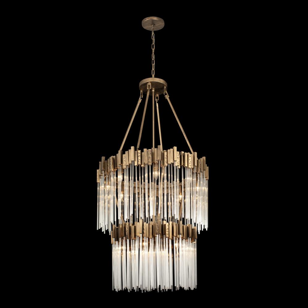 Matrix 14-Lt 2-Tier Chandelier - Havana Gold