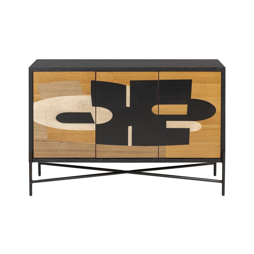 Parker Credenza - Black/Walnut/White Ashe/Cherry/Black Oak