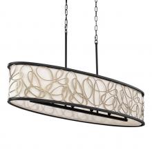 Varaluz 381N06MBAR - Scribble 6-Lt Linear Pendant - Matte Black/Artifact